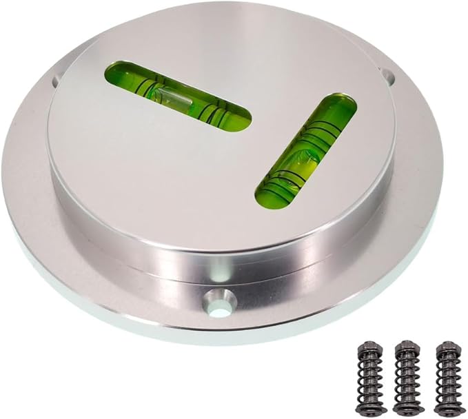 Metal flange circular horizontal bubble T-shaped XY axis bidirectional level, 90mm diameter metal level with mounting hole (Acrylic foam)