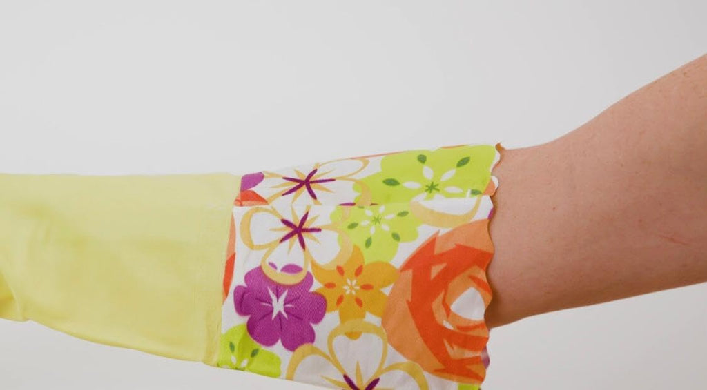 Household Gloves Latex Free Cleaning Grey and Yellow Gloves with Soft Lining Long Cuff 15" & Grip (2 Pair), Medium