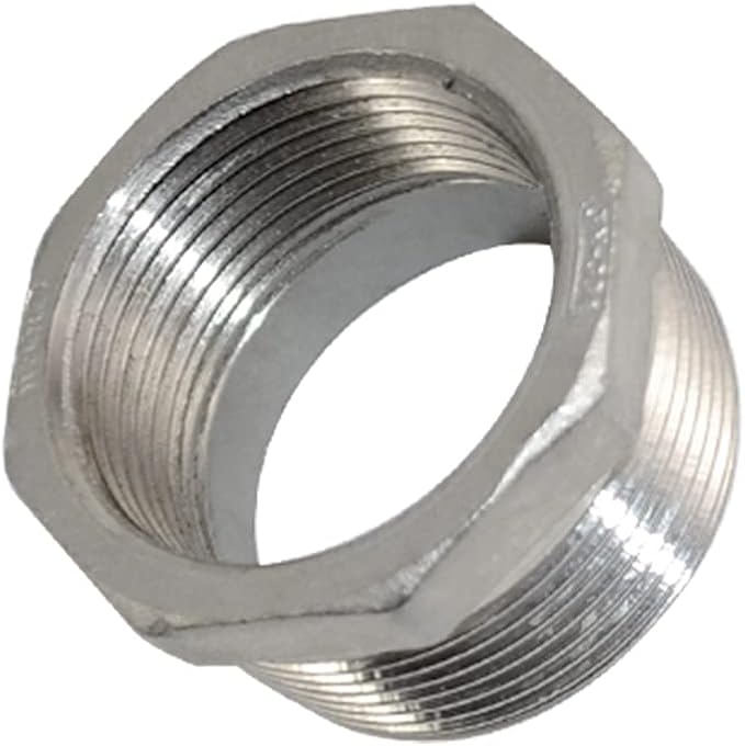 1-1/2" Male NPT to 1-1/4" Female NPT Female Reducing/Reducer Bushing Pipe Fitting,Adapter,Stainless Steel SS 304 Hex Bushing
