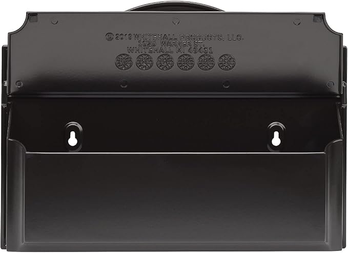 Whitehall Custom Wall Mount Mailbox Package - Mail Box with Monogram, Sand Cast Aluminum, Classic Design Black Personalized in White