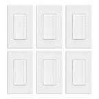 ELEGRP Dimmer Switch, Digital Dimmer Light Switch for LED Lights 150W, INC/HAL 450W, Single Pole LED Dimmer Switch, Needs Neutral Wire, Wall Plate Included, UL Listed, 6 Pack, Matte White