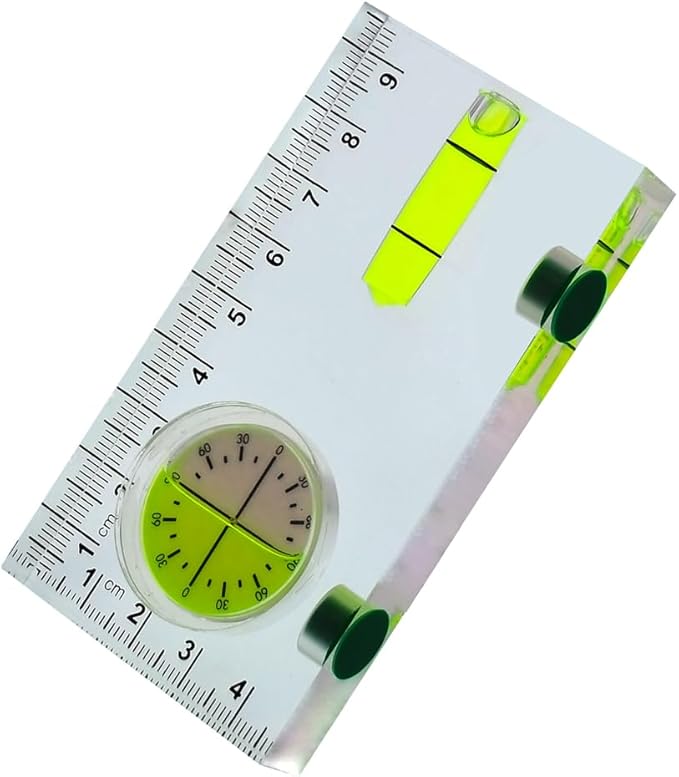 Transparent Rectangular high-Precision T-Shaped Level Integrated Small Household Magnetic Water Level (green, Angle 95 * 51 * 13mm)