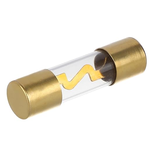 50A AGU Fuse 50 Amp Gold Plated Glass Inline Automobile Audio Fuses for Car Auto Stereo Amplifier Safety Power Protection 12V (Pack of 5 Pcs)