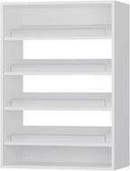 Shoe Shelf Short Tower Closet Unit, Modular Closet System, Wood Closet System Organizer with Storage for Walk In Closets, Clothing Rack for Hanging Clothes, Bedroom, White, 25.5"W