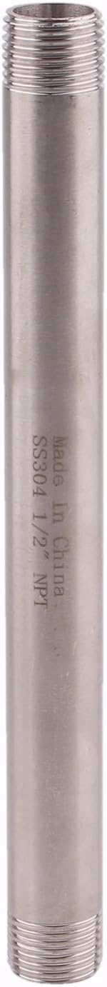 1/2" X 1/2“ NPT Male Nipple Stainless Steel 304 Cast Pipe Coupling fitting 8" Length