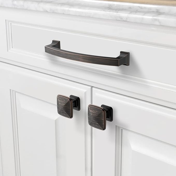 Asidrama 10 Pack 5 Inch(128mm) Hole Centers Kitchen Cabinet Handles, Oil Rubbed Bronze Cabinet Pulls Kitchen Cabinet Hardware for Cupboard Drawer Pulls