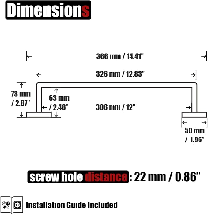 JQK Gold Towel Bar, Rounded Edges 14.41 Inch Towel Rack, 304 Stainless Steel Bathroom Wall Mount, Useable Length 12 Inch, TB250L12-BG