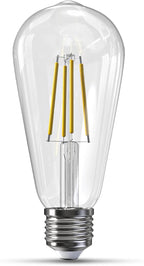 Jensense Edison LED Light Bulbs E26 Bulb 60 watt Equivalent Dimmable Light Bulbs 4000K Natural White Vintage 7W Edison Bulbs 110V 120V 800 Lumen CRI90, 1 Pack