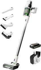 Greenworks 24V Deluxe Brushless (500W) Cordless Stick Vacuum, Ultra Lightweight, LED Lights, 4Ah USB-C Battery and 30-Minute Super Charger Included (White)