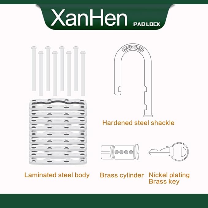 Lock Outdoor Padlocks, Key Lock, Padlocks with Same Key - Laminated Steel Keyed Padlocks with Long Shackle, 48 Pack, for Hasp Latch, Sheds, Fences, Storage Locker, School, Gym