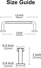 Alzassbg 6 Pack Antique Brass Cabinet Handles, 3 Inch(76mm) Hole Centers Arch Modern Cabinet Pulls Kitchen Cabinets Hardware for Cabinets and Drawers AL3503AB