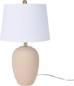 Nourison Home 23" Light Pink Ceramic Jar Table Lamp for Bedroom, Living Room, Dining Office, with White Shade (Pack of 1)