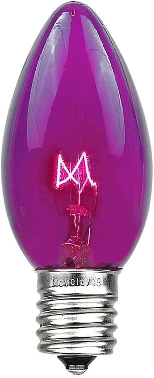 Novelty Lights 500 Case C9 Outdoor Christmas Replacement Bulbs, Purple, E17/C9 Intermediate Base, 7 Watt