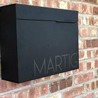 Vsons Modern Design Mailbox, Wall-Mount Mailbox Vsons Design Mitch B (Aluminum Black Powder Coated) (Black) (Black with Numbers)