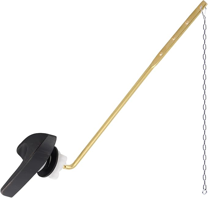 Universal Metal Front Mount Toilet Handle Replacement Kit Compatible with Kohler Toilet Tank Parts, Toilet Flush Lever Handle with Flapper Chains, Oil Rubbed Bronze