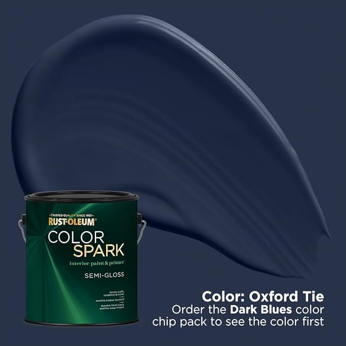 Rust-Oleum Color Spark Interior Paint and Primer in One, Semi-Gloss, Oxford Tie, 1 Gallon