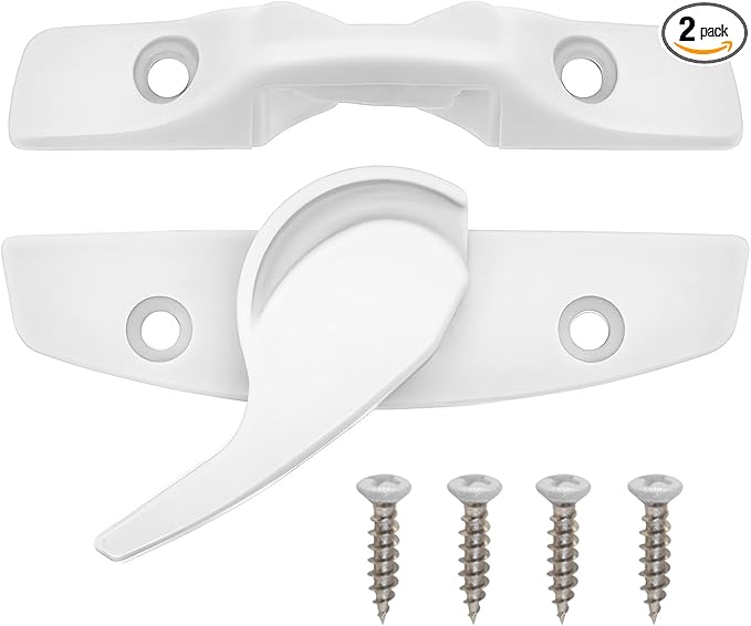 Window Sash Lock & Latch and Keeper Replacement for Andersen 200 Series Narroline and 400 Series Tilt-Wash Double-Hung Windows 1968 to Present (2 Pack, White Color)