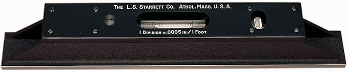 Starrett Master Precision Level for Enhanced High-Speed Machinery - Fool-Proof Adjustment, Seasoned, Machined Castings, 15" Length, 1-5/8" Width - 199Z