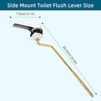 Hygie Rinse Metal Toilet Handle Lever Flush Replacement, Universal Side Mount Toilet Handle with Stainless Steel Flapper Chains, Toilet Repair Kit, White