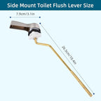 Hygie Rinse Metal Toilet Handle Lever Flush Replacement, 2PCS Universal Side Mount Toilet Handle with Stainless Steel Flapper Chains, Toilet Repair Kit, Brushed Nickel