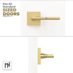 Mega Handles Prime Dummy Door Handles - 4 Pack Heavy Duty Gold Door Handle, Non-Turning Door Handle for Hallway, Closet & French Doors, Single Side, Fits All Standard Doors - Satin Brass