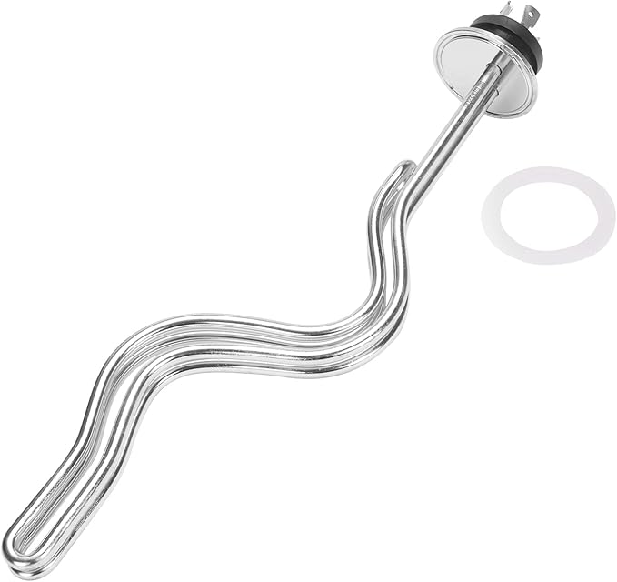 DERNORD 240V 4500W Tri-clamp Ripple Heating Element Stainless Steel Immersion Water Heater with 3-Wire Electrical Locking Plug (2 Inch Tri clamp)