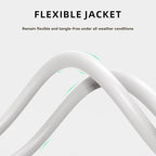 12ft Outdoor Extension Cord - 16/3 Heavy Duty SJTW Waterproof White Electrical Cable with 3 Prong Grounded Plug for Safety, Great for Lawn and Major Appliances