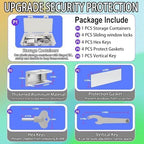 [6 Sets] Sliding Window Lock with Key Aluminum Alloy Adjustable Security Lock (Silver) Single Hole Quick Installation Anti-Theft and Anti-Theft Suitable for Vertical/Horizontal Windows