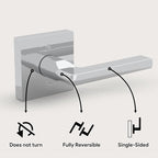 Mega Handles Prime Dummy Door Handles - 4 Pack Heavy Duty Chrome Door Handles, Non-Turning Door Handle for Closet & French Doors, Single Side, Fits All Standard Doors - Polished Chrome