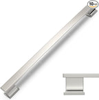 COTYKILEY 10 Pack 10 Inch(256mm) Brushed Satin Nickel Cabinet Handles Kitchen Cabinet Pulls Cabinet Door Handles Kitchen Cabinet Hardware