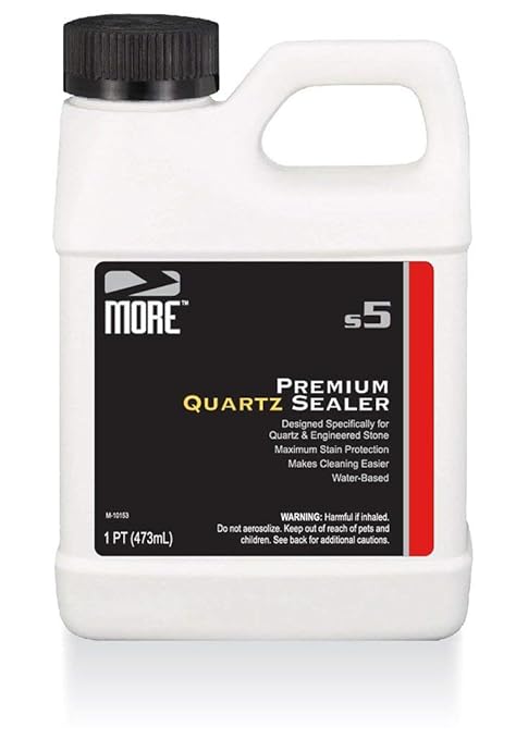 More Premium Quartz Sealer - Water-Based Surface Sealer - for Indoor & Outdoor Quartzite Counters, Floors, Walls, Furniture - Protects Against Oil, Water-Based Stains - Unscented - Pint (16 oz)