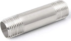 TAISHER 2PCS Stainless Steel Pipe Fittings, 1" NPT x 1" NPT Male Threaded, 2" Length Nipple Cast Pipe