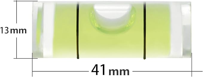 JYK Mini Cylindrical Level 10pcs, 13x41mm Small Horizontal Bubble Levels - Bubble Spirit Level Measuring Tools for Construction, DIY, and Layout