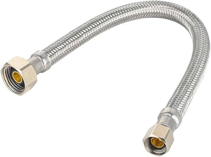 2-Pack EFIELD Faucet Supply Lines, 1/2" FIP x 3/8" COMP Faucet Hose, 12-inch length Stainless Steel Braided Supply Line,(HOSE043)