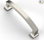 Asidrama 6 Pack 4 Inch(102mm) Hole Centers Kitchen Cabinet Handles, Brushed Satin Nickel Cabinet Pulls Kitchen Cabinet Hardware for Cupboard Drawer Pulls Dresser Handles