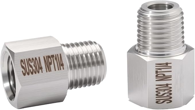 2 pieces Npt1/4 Female to Npt1/4 Male Reducer,1/4Water pipe Adapter, Fabricate of 304 Stainless Steel