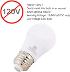 12V-60V LED Light Bulb E26 Regular Light Base,4000K Daylight, 12V AC DC Low Voltage 3W LED Equivalent 25W Lamp, Medium Screw Base, 12V 24V 32V 36V 48V 60V A15 Bulb, Not for 120V, 6 Pack