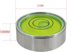 Mini Metal universal horizontal bubble water level balance bubble level round (25 * 10mm (Silver Green）)