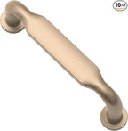 Alzassbg 10 Pack Brushed Gold Cabinet Handles, 3 Inch(76mm) Hole Centers Arch Modern Cabinet Pulls Kitchen Cabinets Hardware for Cabinets and Drawers AL3503BG