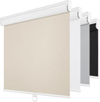 ChrisDowa Cordless Blackout Roller Shades for Windows, Thermal Insulated UV Protection Pull Down Shades, Total Blackout Window Blinds for Home, Office, Bedroom, Door (24" W x 72" H, Beige)