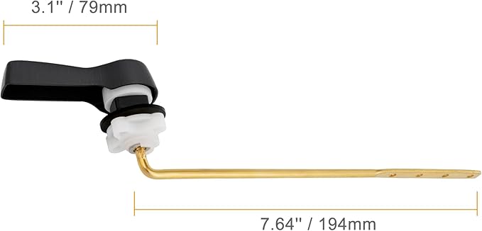 Hibbent Universal Metal Front Mount Toilet Handle Replacement Kit, Brass Toilet Flush Tank Lever with Stainless Steel Flapper Chains for Most Toilets, Oil-Rubbed Bronze Finish