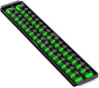 Ernst Manufacturing 8487 Socket Boss, 2 18-Inch Rails featuring Twist-Lock Secure Socket Holder and Drawer Tray, Fits 1/2 Inch Drive Sockets, Green - Made in USA