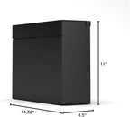 Vsons Modern Design Mailbox, Wall-Mount Mailbox Vsons Design Mitch B (Aluminum Black Powder Coated) (Black) (Black with Numbers)