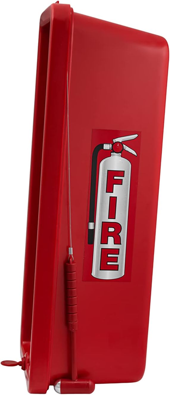 PRO&Family Fire Extinguisher Cabinet Fire Extinguisher Box Outdoor Fire Cabinet Mounted Fire Extinguisher Cabinet Fire Extinguisher Cover (3, Red with Hammer Attachment, 5 lb)