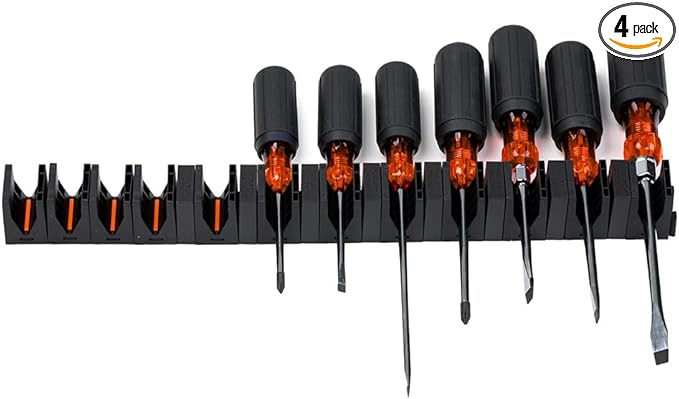 ToolBox Widget - Modular Screwdriver Organizers for Tool Box | Magnetic Screwdriver Holder | Tool Storage Organizer for Professional & DIY Mechanics | Organize Tools for Fast Accountability | 4 Pack