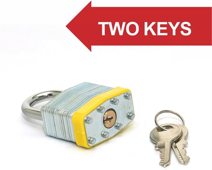 Keyed Alike Laminated Steel Padlocks with Normal Shackle for Sheds, Fences & Lockers (24-Pack)