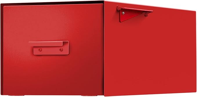 post & porch Malone Mailbox | Post Mounted Mailbox | Black/White/Gray/Brown/Red/Blue/Green, Regular or Large, Weatherproof Mail Box for Outside, Customizable (Red, Large)