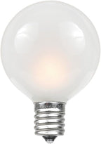 Novelty Lights 25 Pack G40 Frosted White Outdoor Globe Bulbs, Light Bulbs Glass Incandescent Bulbs with 3000 Hour Lifespan, Globe String Lights Replacement Bulbs