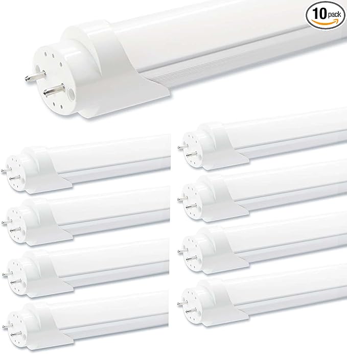 Aolyty T8 LED Tube Light, 9W Shop Light 6500K Super Bright Dual End Powered No Ballast Bypass Light fixtures 2ft 24" for Warehouse, Garage, Office, Home - 10 Pack