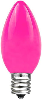 Novelty Lights 500 Case C7 Outdoor Ceramic Christmas Replacement Bulbs, Pink, C7/E12 Candelabra Base, 5 Watt